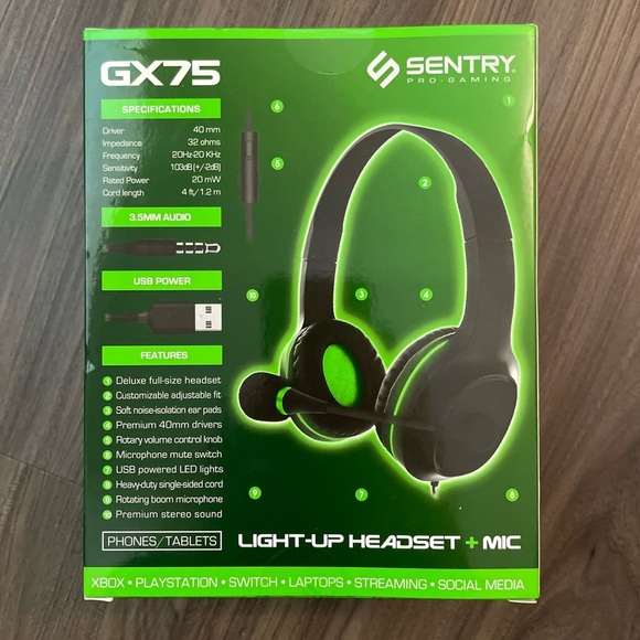 Sentry GX75 Light-Up Gaming Headset - Picture 4 of 6